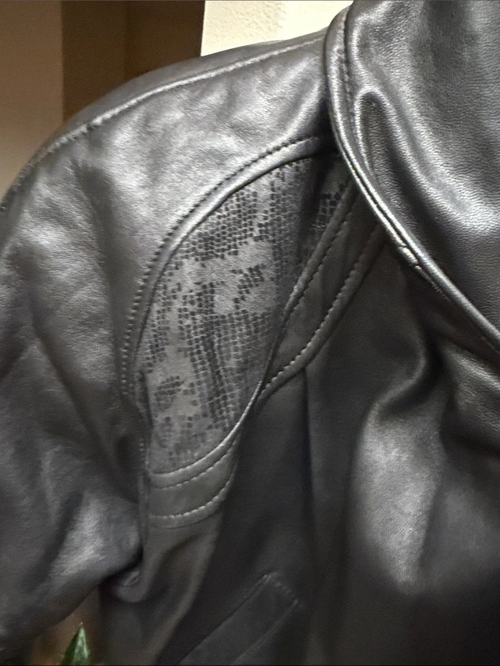 Vintage 80s Pelle Cuir Black Leather Jacket Batwing Avant-Garde M